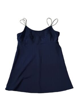 Sun Streak By Newport News Vintage Navy Tankini Top Size 14